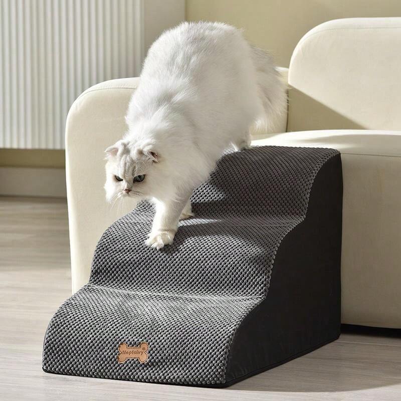 ThreeStep Dog Stairs With AntiSlip Pet Steps And Detachable TwoStep