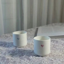 1pc Red Heart-Shaped Ceramic Mug, Bone China Coffee Cup, Lovely And Water Cup For Couples Back To School