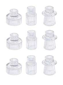 Conical Transparent Glass Candlesticks Dual-Purpose Candlesticks For Decoration Suitable For Tabletop Decorations, Wedding Decorations And Dinner Parties Halloween, Spooky, Autumn, Festival, Holiday , Winter, Holiday, Festival,Room Decor,Gifts Birthday Graduation