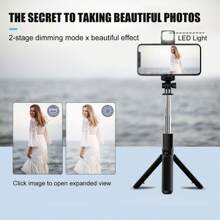 Ausziehbarer Smartphone Selfie-Stick mit 360° Drehung - Kabellose Fernbedienung, Stativ-Kompatibilität für Smartphones/Iphone/Android