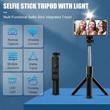 Ausziehbarer Smartphone Selfie-Stick mit 360° Drehung - Kabellose Fernbedienung, Stativ-Kompatibilität für Smartphones/Iphone/Android