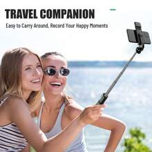Ausziehbarer Smartphone Selfie-Stick mit 360° Drehung - Kabellose Fernbedienung, Stativ-Kompatibilität für Smartphones/Iphone/Android