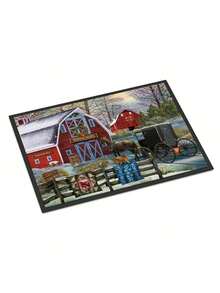 Carolines Treasures PTW2064JMAT 24 X 36 In. Christmas Holiday Quilt Shop Barn Indoor Or Outdoor Mat - 彩色 - 查看 2