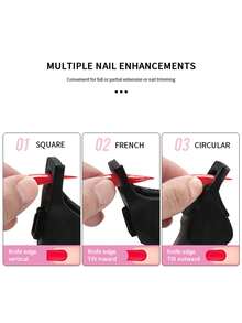 1pc Nail Clipper, DIY French Manicure Round/Square Nail Clipper, Replaceable Blade Rotary Nail Clipper, French Manicure Round/Square Clipper - Multicolor - View 3