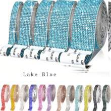 水晶鑽石背膠條，DIY自粘鑲嵌裝飾膠帶，鑲嵌石貼紙，DIY首飾配件，熱鑽嵌衣飾配件，鑽石膠帶，背膠貼紙 - 彩色 - 查看 6