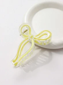 1pc Women's 11cm Elegant Ribbon Bow Plastic Drip Hair Claw Clip, Daily Wear Valentine's Day Valentines Hair Clips Hair Jaw Clip Hair Clamps Hair Clutch Hair Catcher Clip