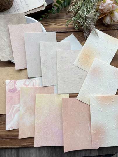 23pcs/Pack Retro Dual-Material Embossed Textured Paper, Colorful Theme, Fresh And Literary Style, DIY Scrapbook Decoration Collage Paper Back To School