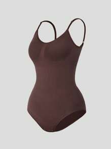 1pc Camisola modeladora feminina - Controle de barriga, virilha aberta, levanta bumbum, compressão emagrecedora, alça ajustável, modelador corporal