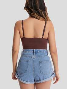 1pc Camisola modeladora feminina - Controle de barriga, virilha aberta, levanta bumbum, compressão emagrecedora, alça ajustável, modelador corporal