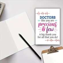 1pc Doctor Thank You Card Doctor's Day Card Doctor Card Doctor Cards Doctor Appreciation Card Doctors Day Card - Grey - View 4