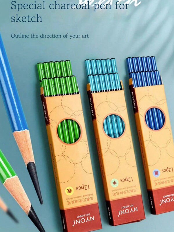12 Lápis Materiais de Arte Lápis de Sombreamento e Desenho para Desenhar Profissionais, Núcleo Duro, Médio, Macio, Suprimentos de Desenho