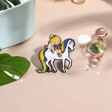 Cute Sun, Rainbow & White Horse Metal Brooch Badge, Versatile Decoration For Clothes, Backpack, Hat; Suitable As A Small Gift For Friends And Classmates Valentines - Multicolor - View 6