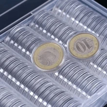 100 piezas / 30mm Cápsulas de almacenamiento de monedas transparentes Caja de protección Contenedor Soporte Caja coleccionable de monedas - Multicolor - Ver 2