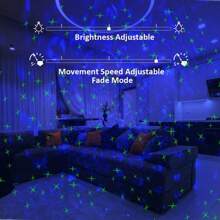 Star Projector - Nebula Ceiling Projection Night Light, Desktop Night Light With Multiple Lighting Modes, Remote Control And 360° Adjustable, Suitable For Indoor, Outdoor Backdrop, Bedroom, Holiday Party Decoration - white - View 2