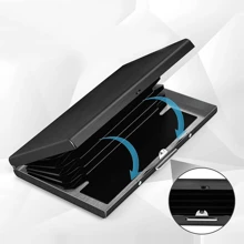 Portefeuille en métal en acier inoxydable pour femme ou homme, noir S pour femme, portefeuille pour homme, noir S pour femme, cadeau, petits cadeaux, cadeaux d'anniversaire, cadeau pour homme, porte-cartes, porte-cartes de visite, porte-cartes de crédit pour homme, mini portefeuille, porte-cartes, portefeuille Rfid