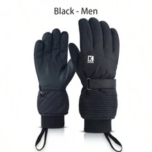 1 paio di guanti invernali unisex, guanti con tocco capacitivo foderati in pile spesso per attività all'aperto come equitazione, alpinismo, sci, guanti termici antivento e resistenti al freddo per moto, scaldamani, guanti da sci, guanti da neve