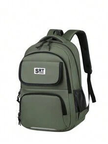 新款休閒輕量背包，旅遊用袋，中學，高中和大學學生適用的大容量書包，可放置筆記本電腦和書本，學生背包，適合上學和通勤 - 綠色 - 查看 7