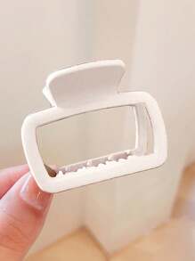 4个装女士轻便塑料发爪夹，方形设计，白色、粉色和红色可选。时尚百搭，优雅别致，适合日常外出、洗脸/沐浴、发型设计、化妆和服装搭配。粉色系发夹，发卡，发夹，发抓夹，发夹，休闲秋冬发夹，适合女士度假装扮和夏季海滩造型。 - 彩色 - 查看 5