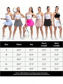 Women's Tennis Skirt With Liner Shorts Pockets High Waist Crossover Pleated Golf Athletic Skorts Sport Running Pickleball Workout Casual Mini Skirts - 粉色 - 查看 8