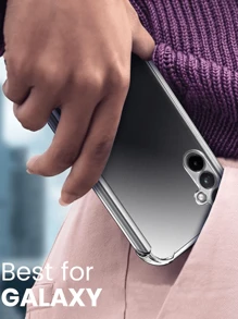 3-In-1 Protective Set: 2pcs High-Definition Anti-Scratch Anti-Fingerprint Smooth Tempered Glass Screen Protectors + 1pc Four-Corner Thickened Anti-Drop High-Transparent Anti-Yellowing Minimalist Design Phone Protective Case, Compatible With Samsung - Clear - View 9