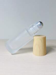 1/3 pièces Bouteille de parfum à rouleau en verre dépoli de 5 ml avec bouchon en grain de bois pour huiles essentielles et parfums, bille en acier inoxydable intégrée, bouteille vide pour la distribution d'échantillons de parfum et d'huiles essentielles à rouleau