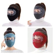 1pc Windproof Anti Dust Full Face Masks Cycling Ski Breathable Masks Eye HD Anti Fog Goggles Hood Cover Winter Warm Hat Caps - Multicolor - View 2