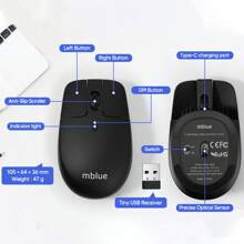 Mblue M203  A Lightweight  Floating Wireless Mouse - Blue - View 6