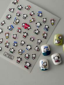 1Pc Nail Stickers   Cinnamon Hello Anime Cartoon Nails Sticker Kitty Cat Decorate Accessories DIY 5D Self Adhesive Sticker (Some Parts May Be Random) - Multicolor - View 6