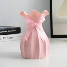 1pc Plastic Flower Vase, Shock-Resistant Vase, Creative And Simple Home Decoration (Random Color Bowknot), Suitable For Desktop Floral Arrangement,Home Decor,Flower Vase,Centerpiece,Table Decor Gifts Birthday Graduation