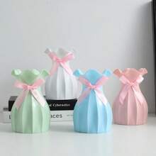 1pc Plastic Flower Vase, Shock-Resistant Vase, Creative And Simple Home Decoration (Random Color Bowknot), Suitable For Desktop Floral Arrangement,Home Decor,Flower Vase,Centerpiece,Table Decor Gifts Birthday Graduation