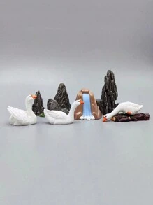 1入迷你景觀模擬假山水亭橋中式裝飾，適用於園藝、水族箱或盆栽裝飾 - 彩色 - 查看 4