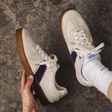 Men's Casual Retro German Exercise Shoes, Autumn New Style, Outdoor Sports, Japanese Style, Niche Flat Shoes, Couple White Sneakers