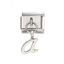 1pc Classic 26 Letters A-Z Italian Charm Links Fit 9mm Bracelet Stainless Steel Jewelry Making - Multicolor - View 23