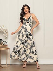 Women Maxi Dresses - Beis - Ver 1
