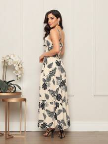 Women Maxi Dresses - Beis - Ver 2