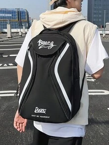 大容量男士背包，尼龙材质，轻便书包，旅行通勤包，休闲书包，男士大学生商务书包，简约书包，黑色背包，笔记本电脑背包，节日必备品，大学秋季必备品，带可调节肩带，适用于学校用品青少年新生高中宿舍实用超大书包返校书包大容量书包 - 彩色 - 查看 3