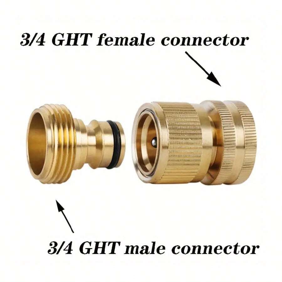 1 Vòi Xịt Sân Vườn Kết Nối Nam Nữ Phụ Kiện Phụ Kiện 6 Phút Khớp Nối Nhanh Bằng Đồng 3/4 Ống Khớp Nối Nhanh - Vàng - Xem 1