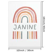 1 件定制名称木制框架挂轴画，个性化彩虹名称墙艺术帆布海报，创建您自己的彩虹墙海报，悬挂木制彩虹海报，客厅和卧室的定制家居装饰，生日、节日、万圣节和圣诞节的理想礼物，为您的爱人、家人、孩子和宠物定制 - 彩色 - 查看 11