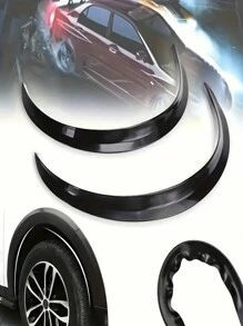 2pcs Universal Automotive Retrofit Accessories Fender Wheel Eyebrow Protector Wheel Arch Trim Strip, Automobile External Parts, Car Rub Protection, Protect Your Car Effectively, Easy To Install - Black - View 1