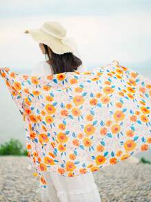 1件装女士轻薄波西米亚风披肩，夏季旅行防晒围巾，沙滩摄影配饰 - 彩色 - 查看 5