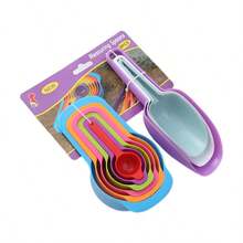 [9pcs/Set] Rainbow Measuring Spoon Baking Tool Set, Including Sugar & Yeast Control Spoons, Plastic Measuring Spoons, Spatula, Baking Tool Kit - Multicolor Measuring Spoon - View 6