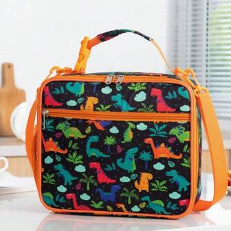 1 件大容量多用途午餐袋餐具收纳包保温袋学校野餐露营返校秋季家居装饰旅行收纳袋、化妆包、化妆包、度假收纳袋、大容量化妆品收纳袋化妆盒，适用于口红、刷子、护肤品、手机、硬币、小物品，适用于家庭、礼物、度假和节日万圣节圣诞节多功能用途，波西米亚风