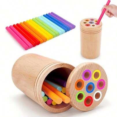 Montessori Wooden Color Sorting And Quantity Cognitive Colorful Balance Sticks Hand-Eye Coordination & Sensory Cognition Toys, Birthday Gifts, Christmas Gifts,Boys Toys,Montessori Games,Wooden Toys>Montessori,Montessori Wood,Suction Toy,Wooden Toys Cognitive,Montessori Toys,Montessori,Educational Toys