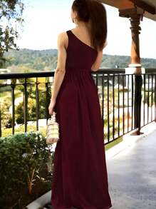 Women Long Dresses - Red Violet - View 5