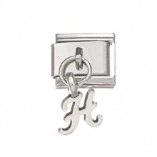 1pc Classic 26 Letters A-Z Italian Charm Links Fit 9mm Bracelet Stainless Steel Jewelry Making - Multicolor - View 24