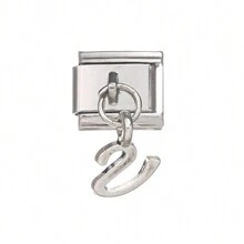 1pc Classic 26 Letters A-Z Italian Charm Links Fit 9mm Bracelet Stainless Steel Jewelry Making - Multicolor - View 29