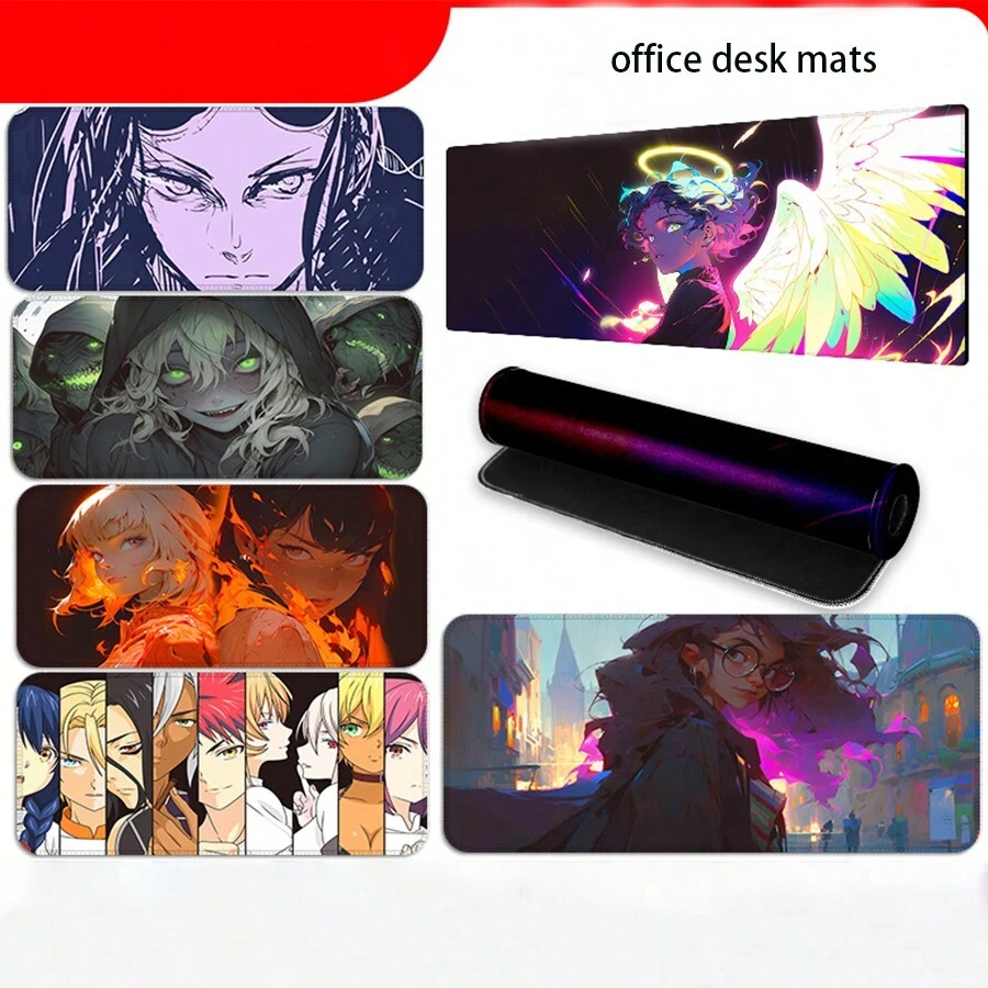 1 Máy Tính Cá Tính Hoạt Hình Cực Lớn Miếng Lót Chuột Cao Su Để Bàn, Chống Trượt Mousepad Có Khóa Viền Cho Bàn Phím - Bàn di chuột khóa bàn phím - Xem 1