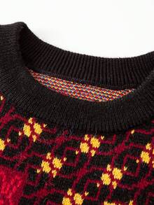 Balabala Kinder Strickware Buben Collage Bunter Pullover Kinderstrickware Kleine Kinder Baby Frühlingsbekleidung Stilvoller Oberteil