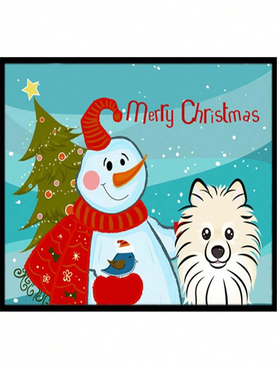Carolines Treasures BB1827JMAT Snowman With Pomeranian Indoor & Outdoor Mat- 24 X 36 In. - 彩色 - 查看 1