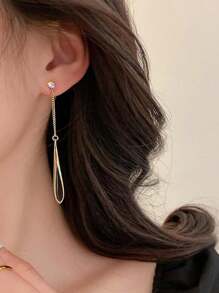 1 paire de boucles d'oreilles à franges noirs de style européen et américain, accessoire de fête à la mode et luxueux pour les bijoux élégants des femmes